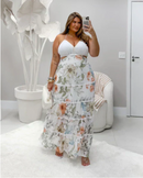Vestido Feminino Floral em Sedinha - Moda Plus Size