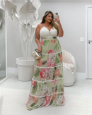 Vestido Feminino Floral em Sedinha - Moda Plus Size