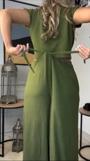 Conjunto Feminino - Vera - Calça Pantalona e Blusa em Crepe