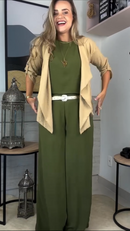 Conjunto Feminino - Vera - Calça Pantalona e Blusa em Crepe