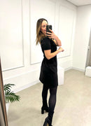 Vestido Liza | Suede com Manga Curta