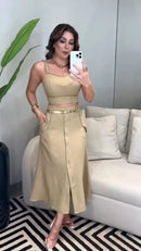 Conjunto René - Blusa e Saia