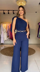 Macacão Harmonia Azul Marinho - Elegância e Estilo em Uma Única Peça