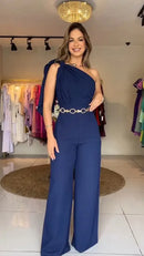 Macacão Harmonia Azul Marinho - Elegância e Estilo em Uma Única Peça