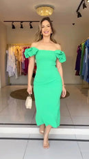 Vestido Jade – Elegância Vibrante e Estilo Atemporal!