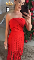 Vestido Rubi – Elegância e Sofisticação em Vermelho!