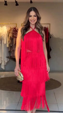 Vestido Violeta – Movimento e Glamour em Uma Só Peça