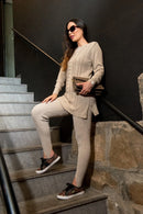 Conjunto Eluia | Blusa Maxi + Legging/Fuseau de Algodão Tricô